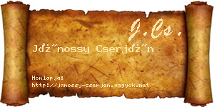 Jánossy Cserjén névjegykártya